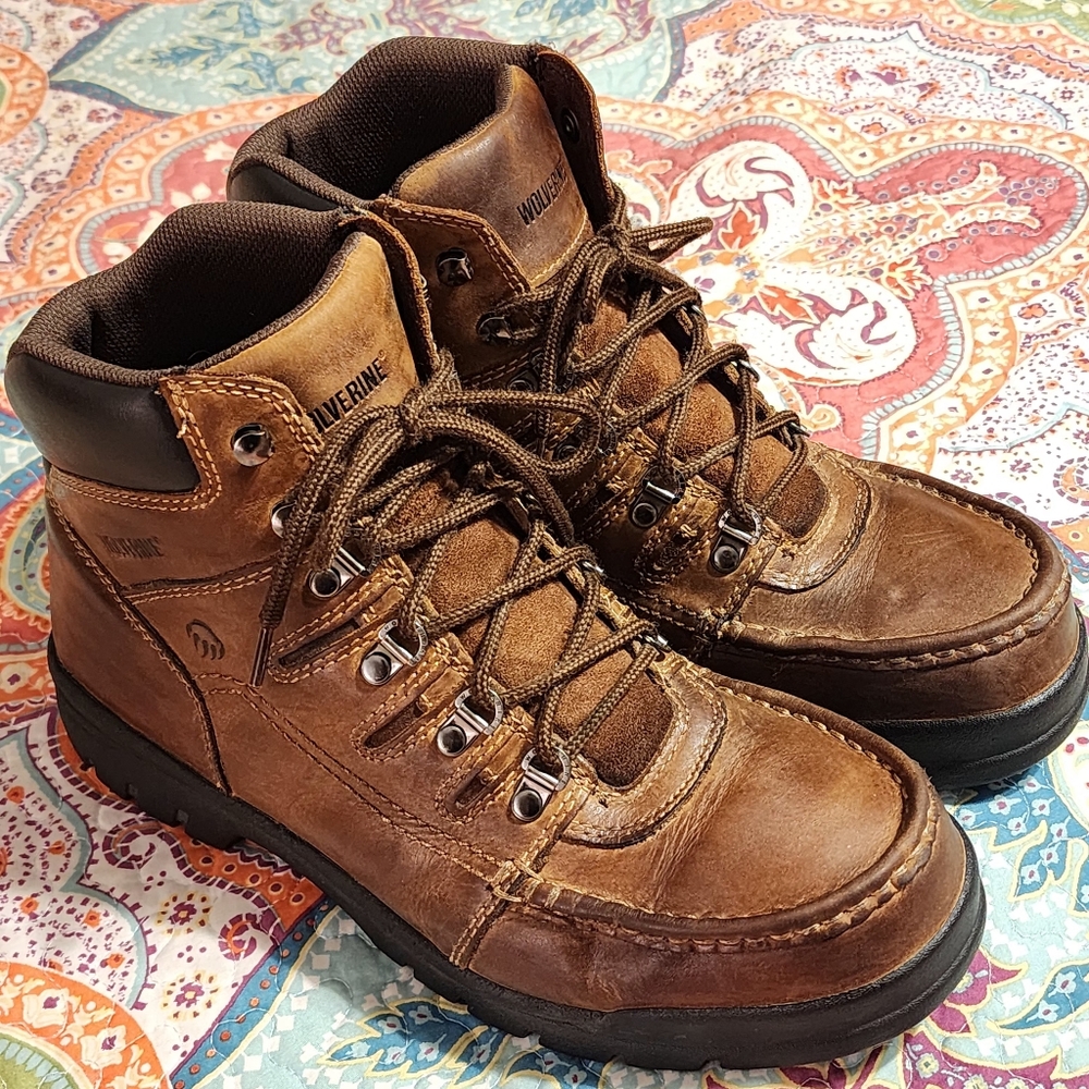 Wolverine Men’s Brown Leather Utility Work Boots Size 11M  W04350